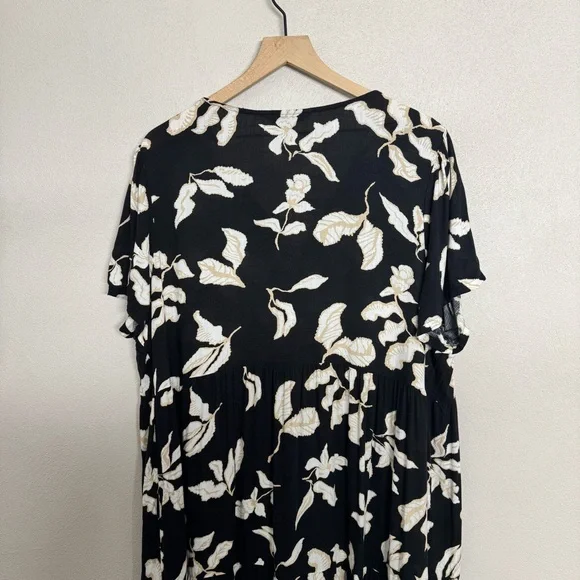Sonoma Floral Dress Size 2x w/ Pockets Button Front Tiered Midi Dress - Picture 8 of 13